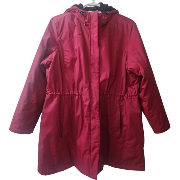 L.L. Bean Women's Fuchsia Warm Coat 2XL – Fleece-Lined, Hooded, Water-Resistant - Picture 1 of 9